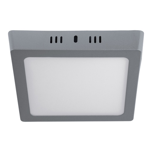 [47447] Luminario LED cuadrado tipo plafón 12 W, gris, luz de día