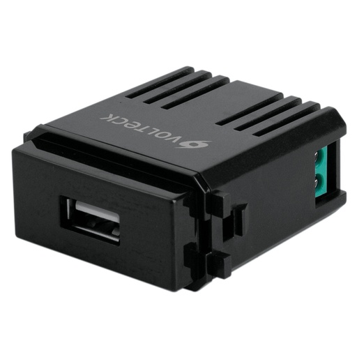 [47603] Módulo USB, línea Italiana, color negro, Volteck