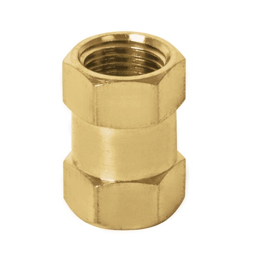 [19025] Cople de latón, tipo FF, cuerda 1/4 NPT, Truper