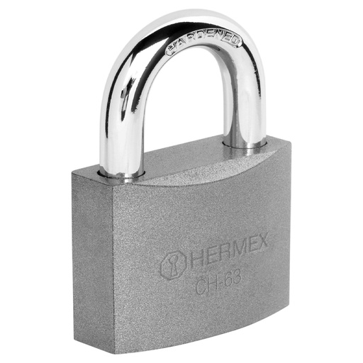 [43801] Candado de hierro 63 mm gancho corto en caja, Hermex