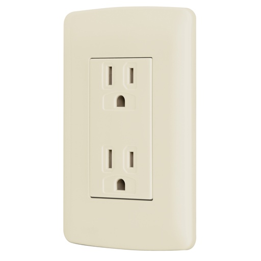 [48110] Contacto dúplex aterrizado, color marfil, línea Italiana 