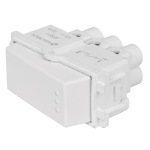 [48132] Interruptor sencillo, línea Italiana, color blanco, Volteck