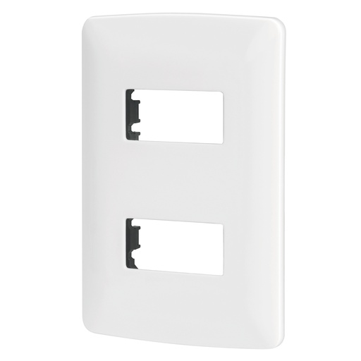 [48133] Placa 2 módulos de ABS, línea Italiana, color blanco