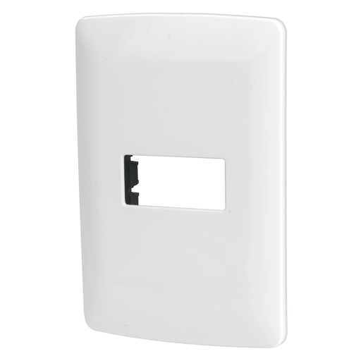 [48134] Placa 1 módulo de ABS, línea Italiana, color blanco, Volteck