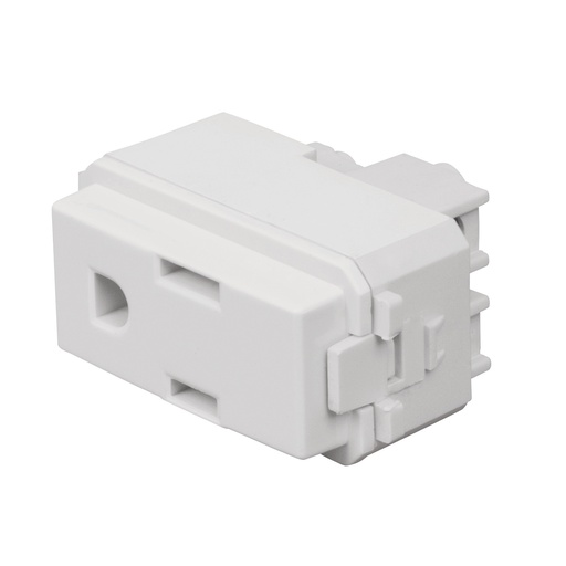 [48131] Contacto sencillo, 2 polos + tierra, línea Italiana, blanco