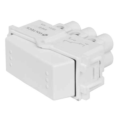 [48137] Interruptor de 3 vías, línea Italiana, color blanco, Volteck