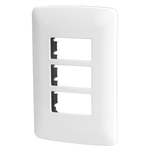[48136] Placa 3 módulos de ABS, línea Italiana, color blanco