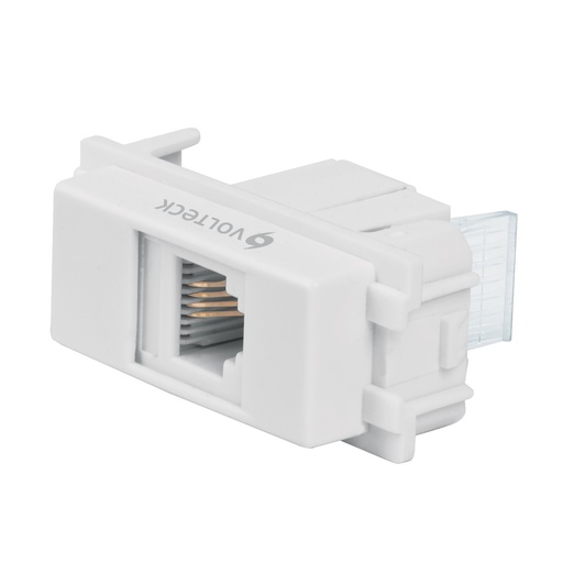 [48140] Toma de teléfono, línea Italiana, color blanco, Volteck