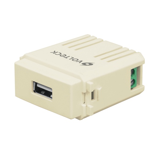 [48108] Módulo puerto USB, línea Italiana, color marfil, Volteck