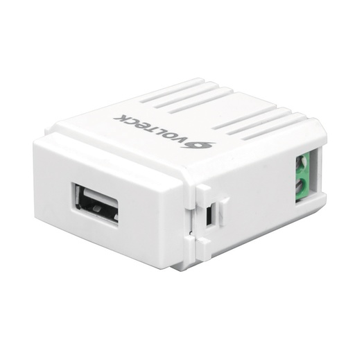 [48109] Módulo puerto USB, línea Italiana, color blanco, Volteck