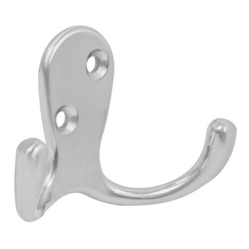 [43913] Gancho doble tipo perchero, cromo mate, Hermex