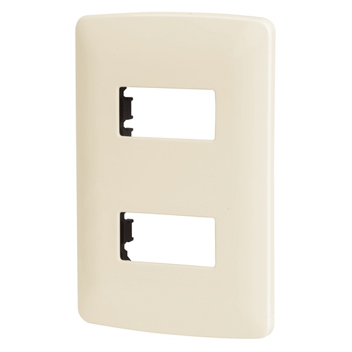 [48089] Placa 2 módulos de ABS, línea Italiana, color marfil