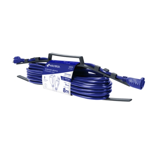 [48058] Extensión de uso rudo aterrizada 8 m 3x16 AWG, Volteck