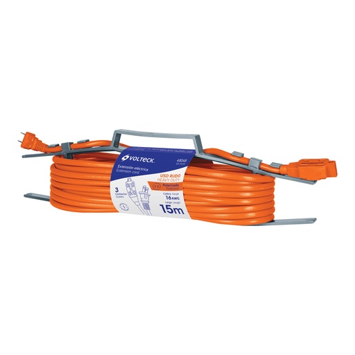 [48048] Extensión eléctrica de uso rudo 15 m 2x16 AWG, Volteck