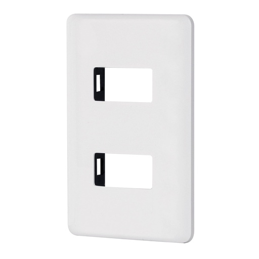 [27223] Placa 2 módulos de ABS, blanca, Volteck Basic