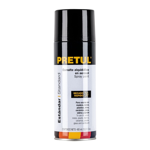 [27183] Pintura en aerosol, negro satín, bote esbelto, 400 ml,Pretul