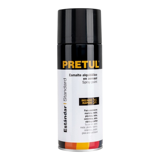 [27172] Pintura en aerosol, negro mate, bote esbelto, 400 ml,Pretul