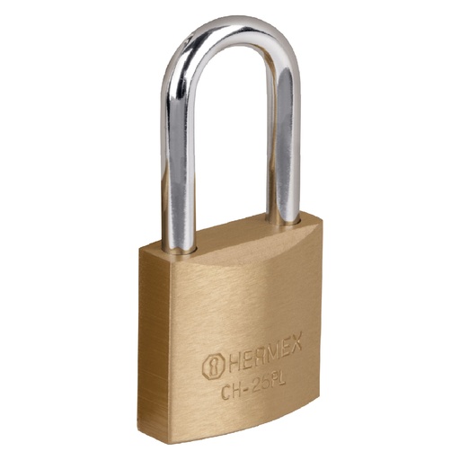 [27069] Candado de hierro color latón 25 mm, largo, caja, Basic