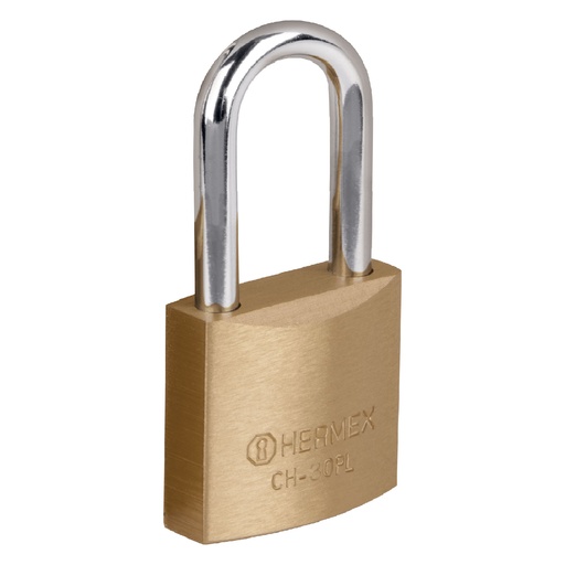 [27070] Candado de hierro color latón 30 mm, largo, caja, Basic