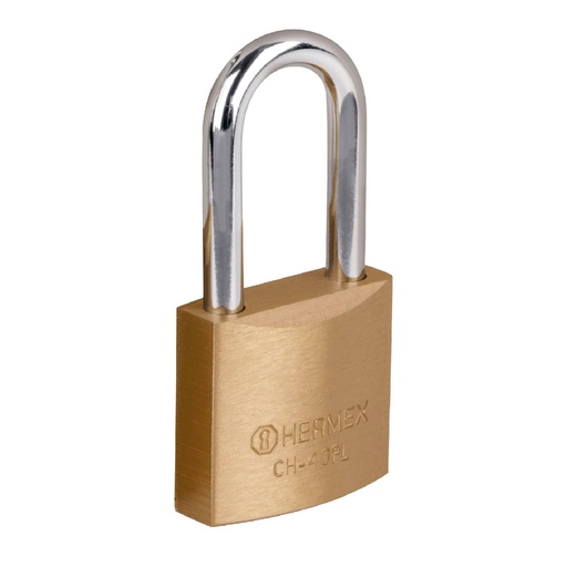 [27076] Candado de hierro color latón 40 mm, largo, blíster, Basic