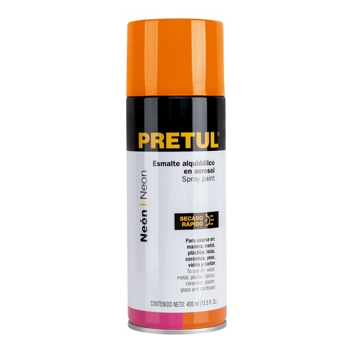 [27005] Pintura en aerosol, naranja neón, bote esbelto, 400ml,Pretul