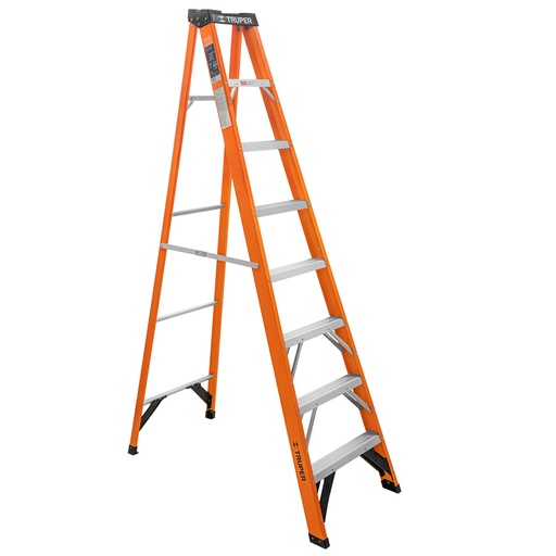 [100227] Escalera de tijera, tipo ll, 7 peldaños, fibra de vidrio