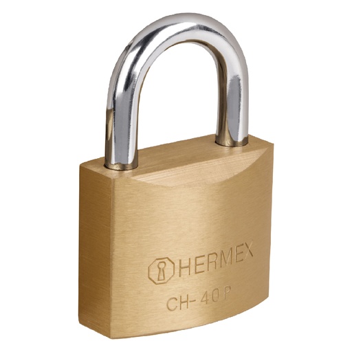 [23518] Candado de hierro color latón 40 mm, corto, caja, Basic