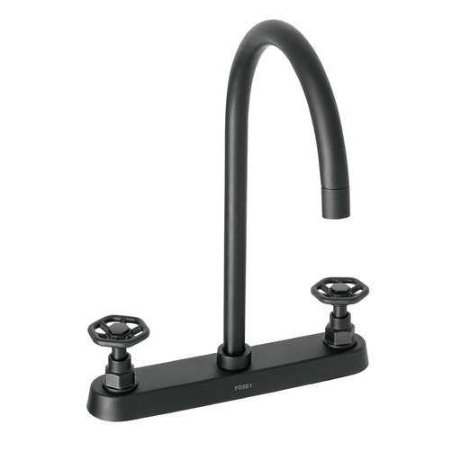 [46776] Mezcladora p/fregadero,manerales redondos,negro mate,Tubig