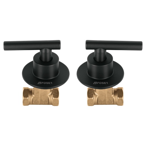 [46779] Juego manerales palanca, roscables p/regadera, negro, Foset