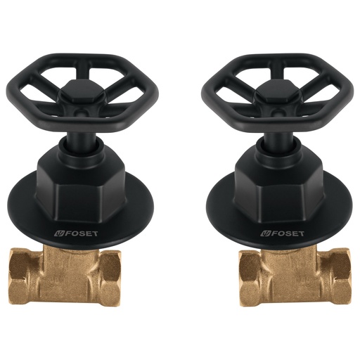[46785] Juego manerales redondos, roscables p/regadera, negro, Foset