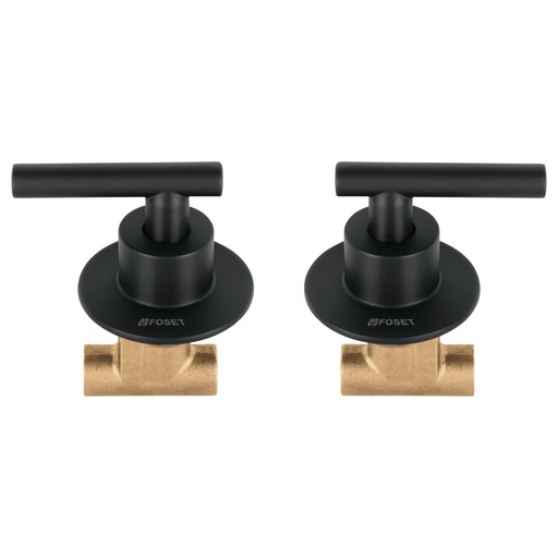 [46782] Juego manerales palanca, soldables p/regadera, negro, Foset