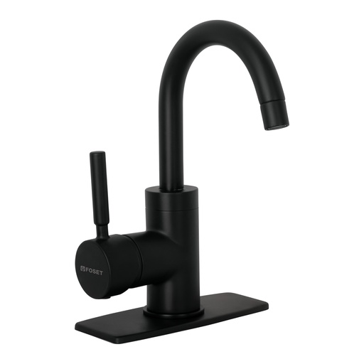 [46764] Monomando corto para lavabo, negro mate, Foset Tubig