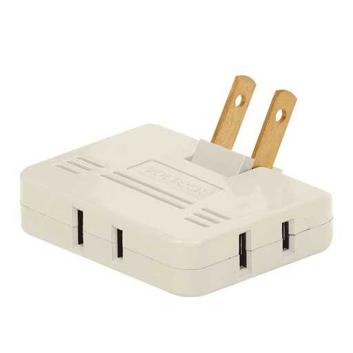 [46812] Multicontacto triple,tipo bisagra,entradas laterales,Volteck