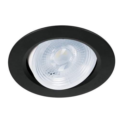 [46945] Luminario de LED 5 W empotrar redondo negro spot dirigible