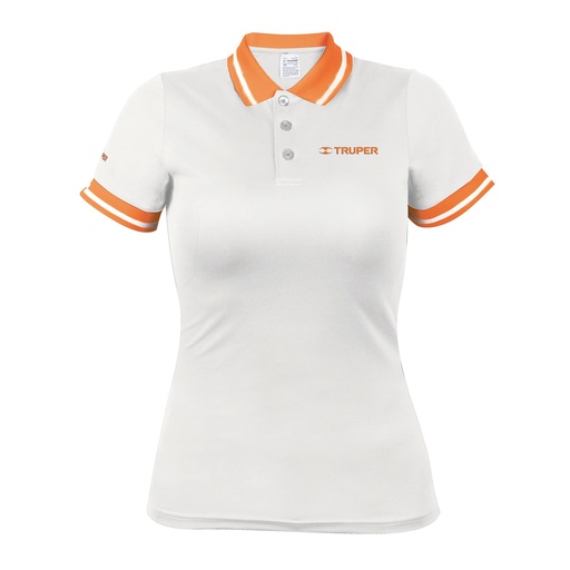 [69978] Playera tipo polo dry fit blanca, para dama, talla CH