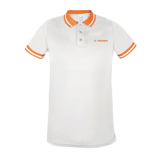 [69974] Playera tipo polo dry fit blanca, para caballero, talla M