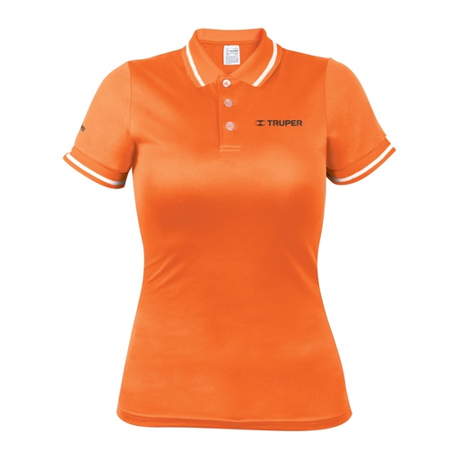 [69987] Playera tipo polo dry fit naranja, para dama, talla M