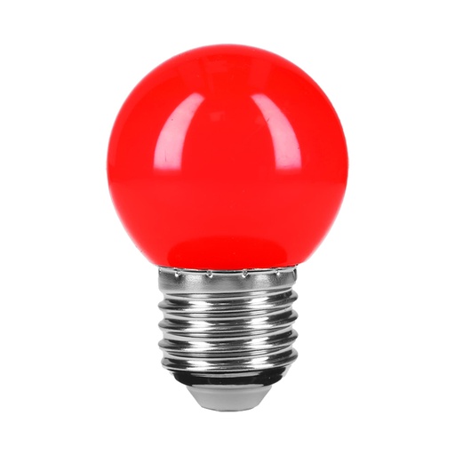 [46029] Lámpara LED tipo bulbo G45 1 W color rojo, caja, Volteck