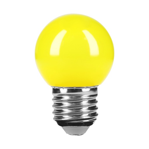 [46028] Lámpara LED tipo bulbo G45 1 W color amarillo, caja, Volteck