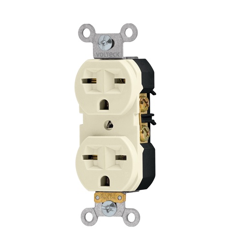 [46104] Contacto dúplex, cara de chino, Standard, marfil, Volteck