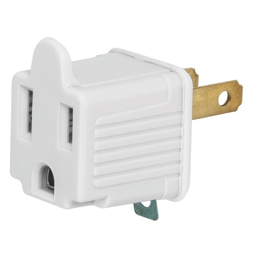 [46255] Adaptador 3 a 2, blanco, a granel, Volteck