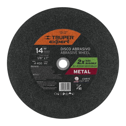 [11567] Disco Tipo 41 de 14' x 3 mm para corte de metal, Expert