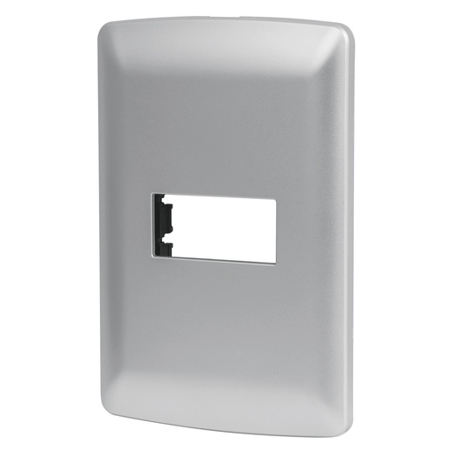 [46397] Placa 1 módulo de ABS, línea italiana, color plata, Volteck