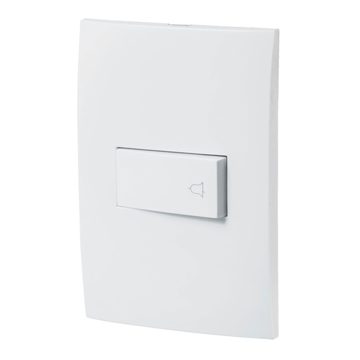 [46498] Placa armada con timbre, línea Oslo, color blanco, Volteck