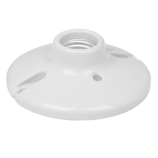 [46524] Portalámpara de porcelana, 4-1/2', redonda, Volteck