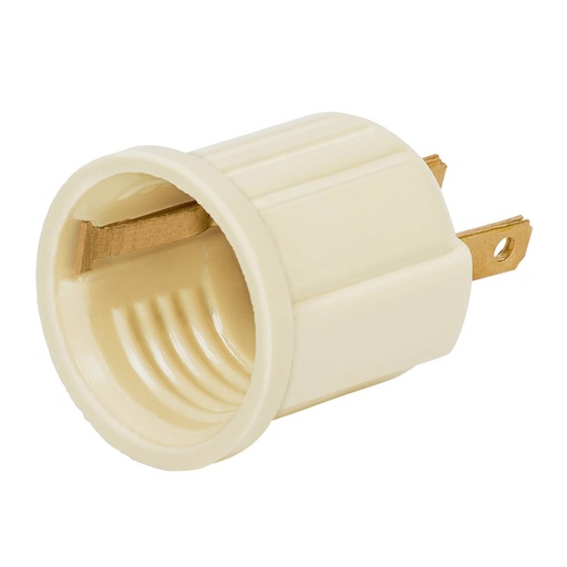 [46525] Portalámpara de baquelita, con adaptador, marfil, Volteck