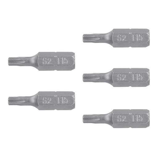 [12198] Estuche con 5 puntas torx T15 largo 1', Truper Expert