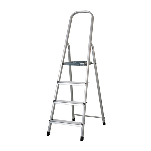 [16765] Escalera tubular plegable, 4 peldaños, aluminio, Truper