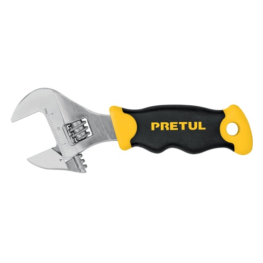 [28219] Llave ajustable (perico corto) 6' cromada con grip, Pretul