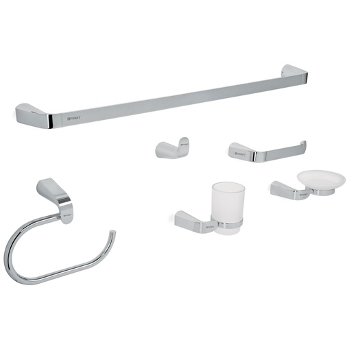 [45211] Juego de 6 accesorios para baño acabado cromo, Riviera